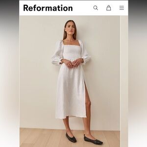 Reformation Gitane White Linen dress